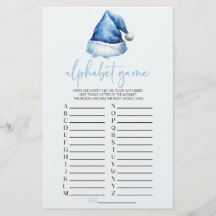 Papeterie Jeu de Baby shower Alphabet de Noël de Santa Hat