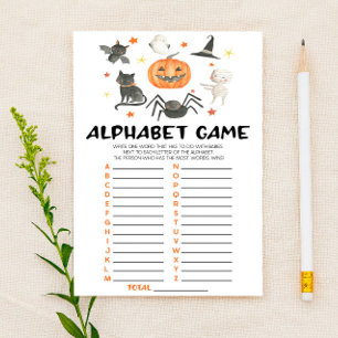 Papeterie Jeu de Baby shower Alphabet Éffrayant Halloween Ci