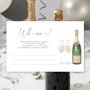 Papeterie Jeu de baby shower "Champagne - Qui suis-je" pour