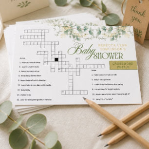 Papeterie Jeu de Baby Shower Genre Neutre Élégant Eucalyptus
