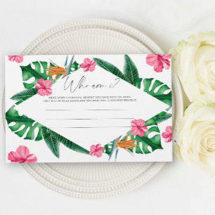 Papeterie Jeu de baby shower tropical floral palm - Qui suis