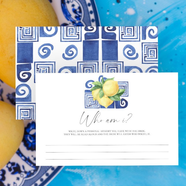 Papeterie Jeu de douche de mariée Citron - Qui suis-je (Créateur téléchargé)