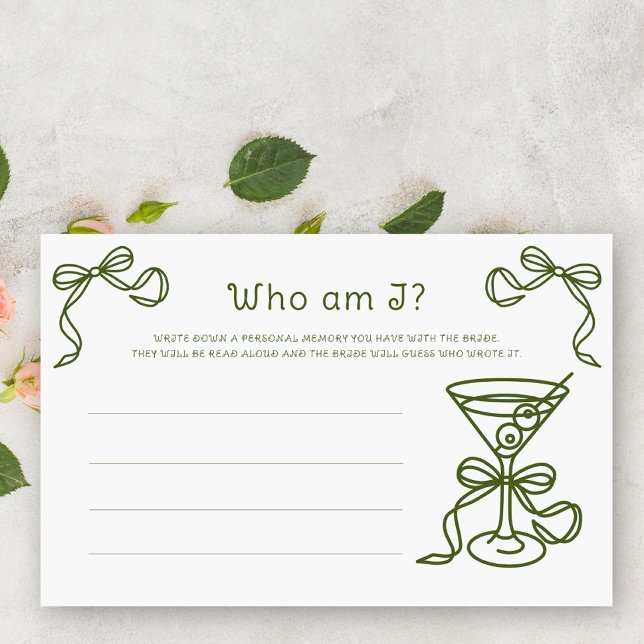 Papeterie Jeu de mariage Martini Qui suis-je (Créateur téléchargé)