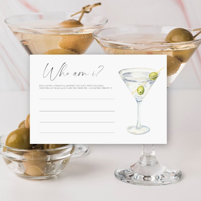 Papeterie Jeu de mariage Martini Qui suis-je pour une douche (Créateur téléchargé)