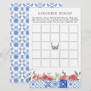 Papeterie Jeu Floral Méditerranéen Rose Lingerie Bingo