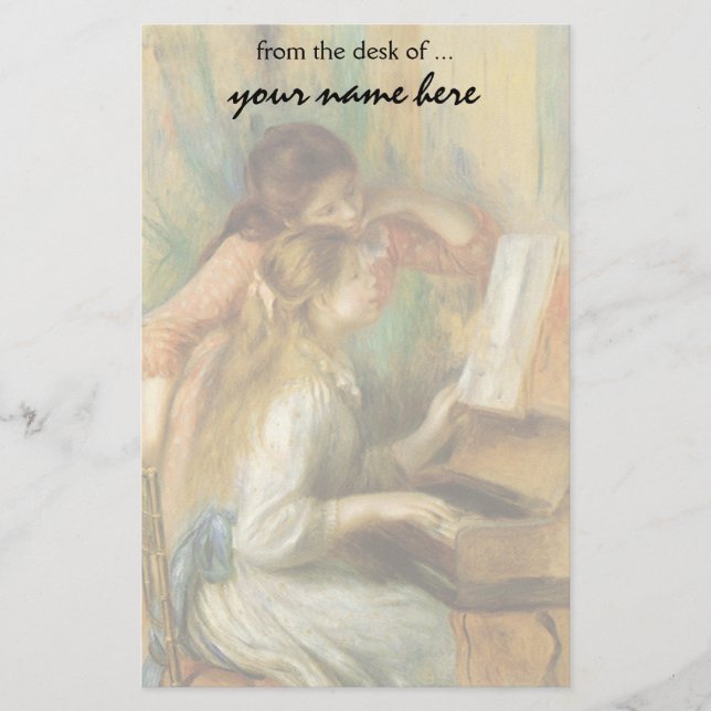 Papeterie Jeunes filles au piano par Pierre Renoir (Devant)