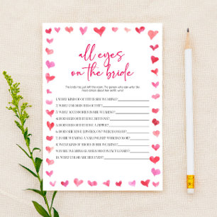 Papeterie Jeux de Salle de Mariage Cœurs Tout Les Yeux Sur L