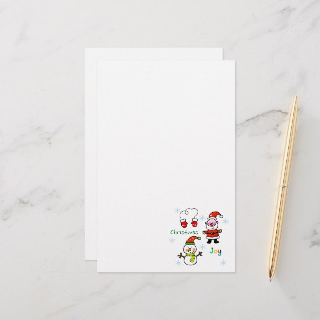 Papeterie joie de Noël (Devant/Arrière en situation)