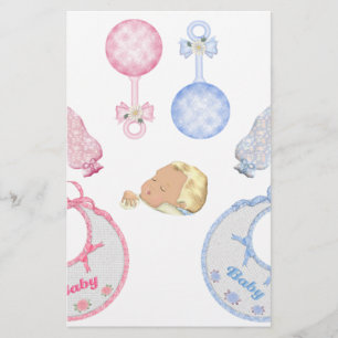 Papeterie Joli Baby shower Adorable crèche de lit Empreintes