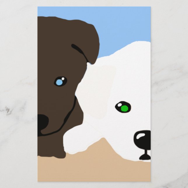 Papeterie Joli cadeau brun et blanc de marionnettes du Labra (Devant)