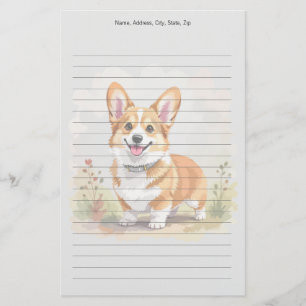 Papeterie Joli chien Pembroke Welsh Corgi rouge