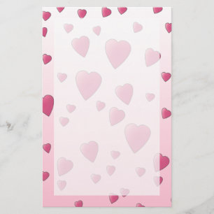 Papeterie Joli Motif rose des Coeurs d'Amour.