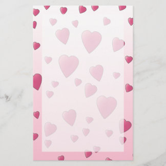 Papeterie Joli Motif rose des Coeurs d'Amour.
