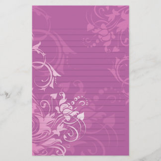 Papeterie joli papier à motif floral rose tourbillon
