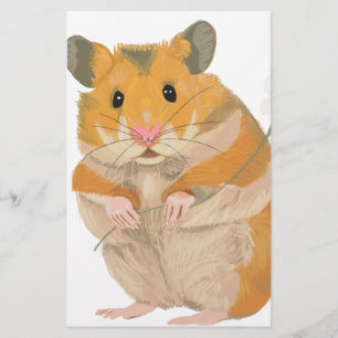 Papeterie Joli petit Hamster tenant une fleur