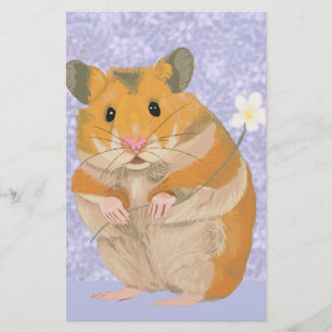 Papeterie Joli petit Hamster tenant une fleur