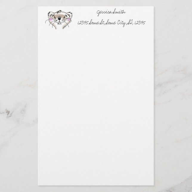 Papeterie Joli visage de furet de dessin (Devant)