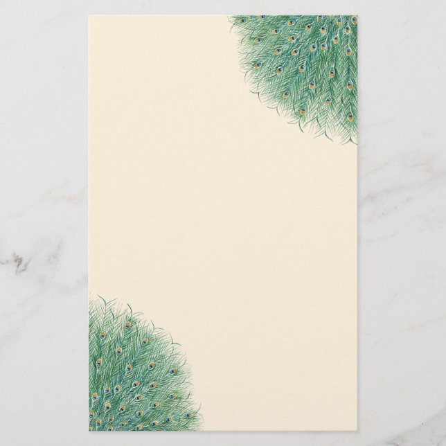 Papeterie Jolies plumes de paon (Devant)