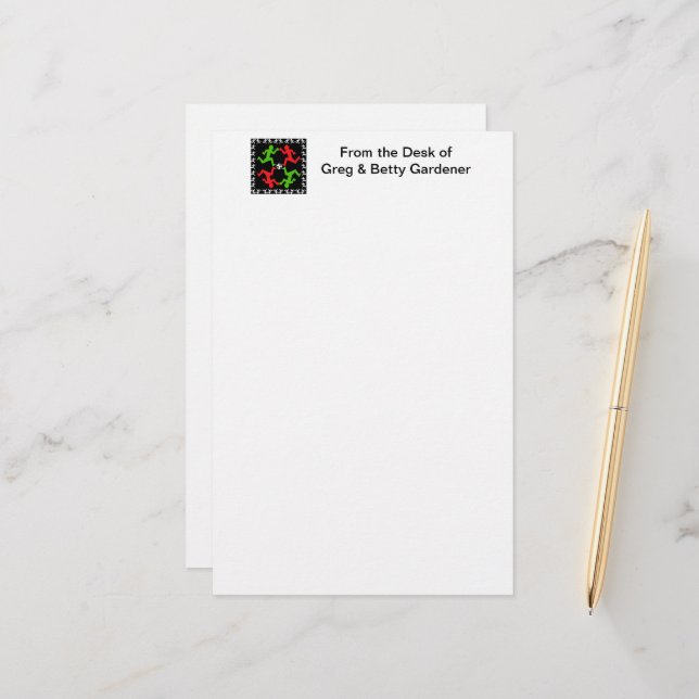 Papeterie Joueurs de soccer en courant au Motif de balle (Devant/Arrière en situation)