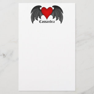Papeterie Jour de Valentines à ailes gothique de coeur