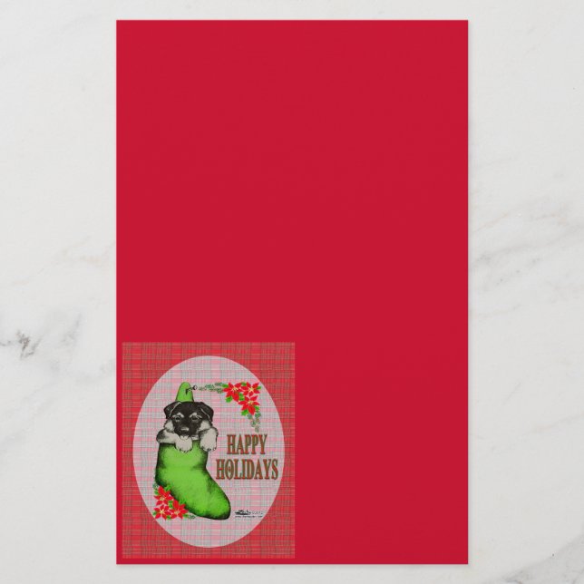 Papeterie Joyeuses vacances chiot (Devant)