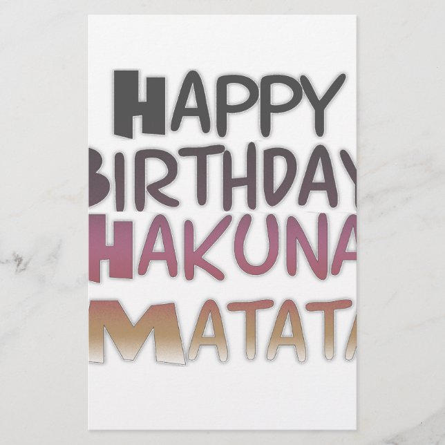 Papeterie Joyeux anniversaire de Hakuna Matata Design (Devant)
