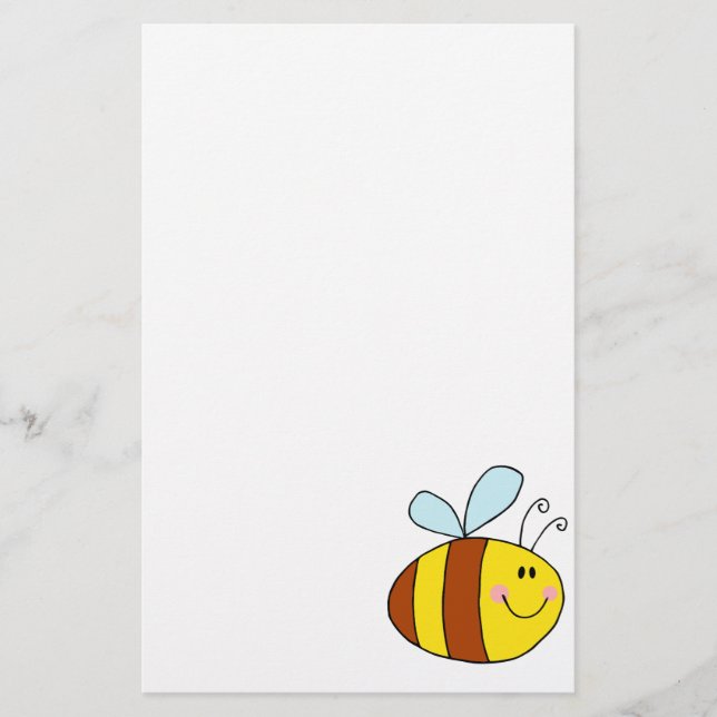 Papeterie joyeux dessin animé d'abeille miel volant (Devant)