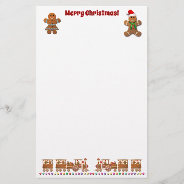 Papeterie Joyeux Gingerbread Cookies Avec Train De Noël (Devant)
