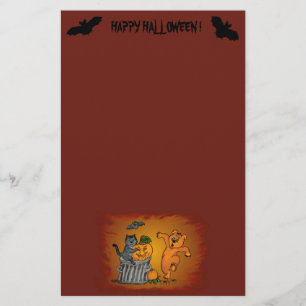 Papeterie Joyeux Halloween avec Chat Chat Chien et Araignée