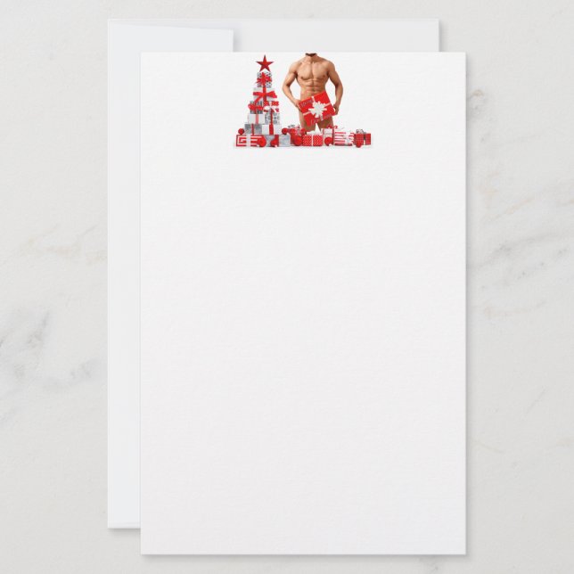 Papeterie Joyeux Noël SlipperyJoe rouge blanc argent cadeau (Devant)