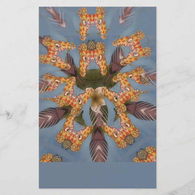 Papeterie Kaleidoscope Giraffe Mandala : Safari Art Abstrait (Devant)