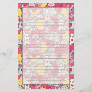 Papeterie Kawaii Child Pattern with Cute Doodles