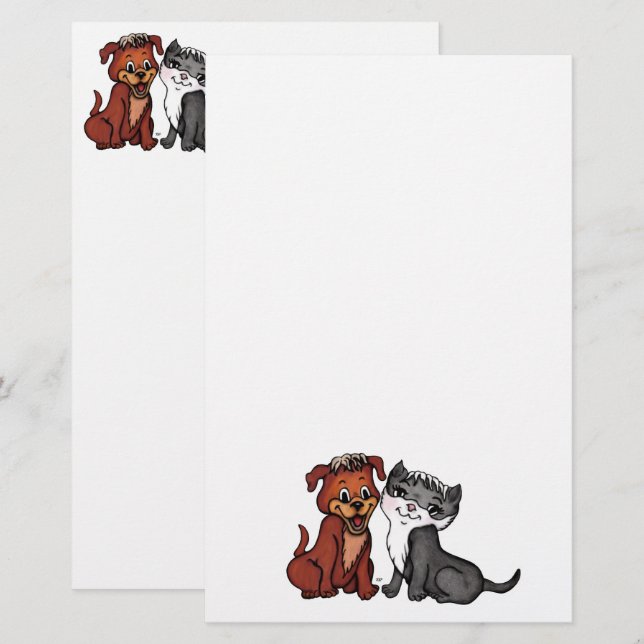 Papeterie Kitty et Puppy (Devant / Derrière)