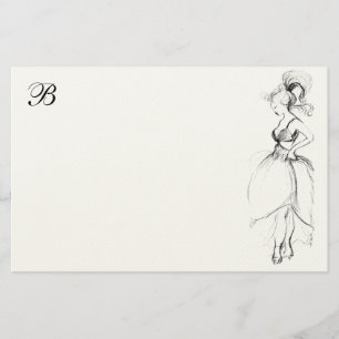 PAPETERIE LA BEAUTÉ EN ROBE BLANCHE MONOGRAMME