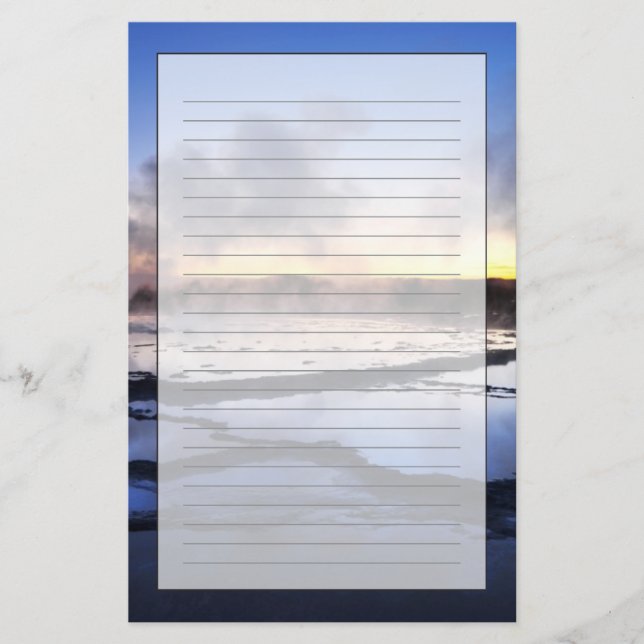 Papeterie La fumée de Geyser au coucher du soleil (Devant)