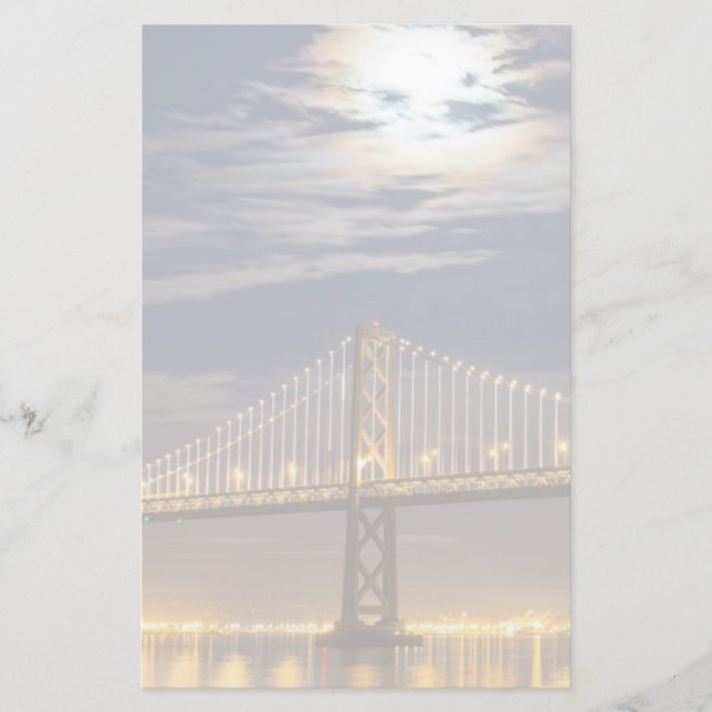 Papeterie La lune ce soir au-dessus du Bay Bridge (Devant)