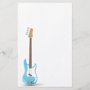 Papeterie La musique note le destin bleu de motif de zigzags