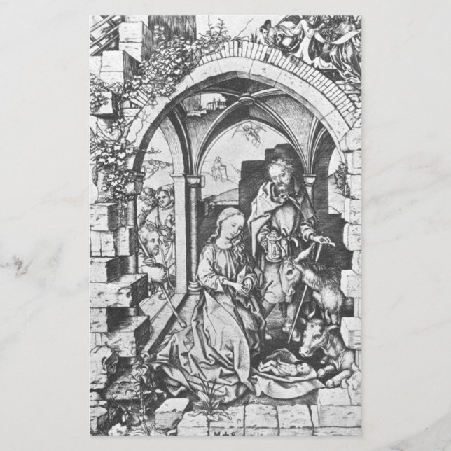 Papeterie La naissance de Jésus (par Martin Schongauer) (Devant)