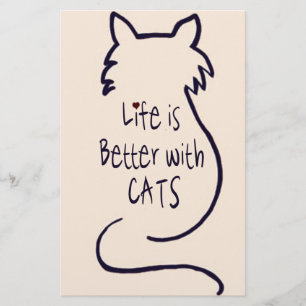 Papeterie La vie est meilleure avec les chats