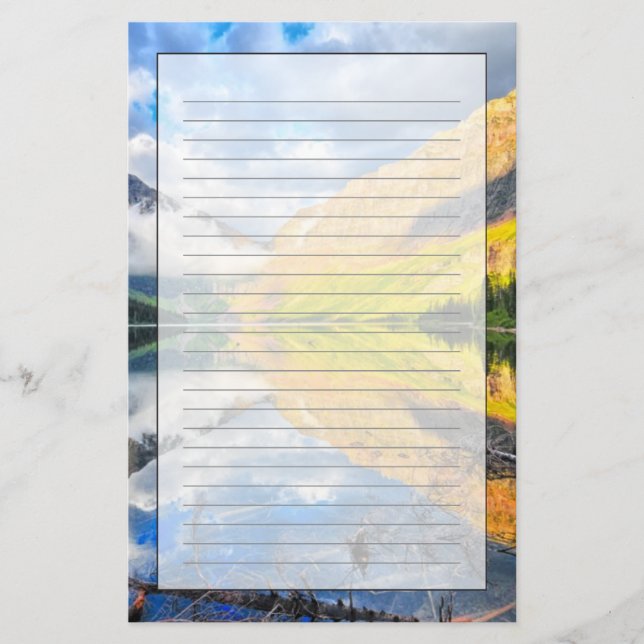 Papeterie Lac medicine du stimulant deux au lever de soleil (Devant)