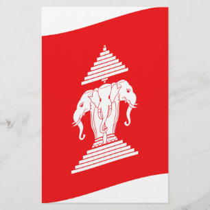 Papeterie Lao Erawan Trois Chefs D'Éléphant Drapeau Vague
