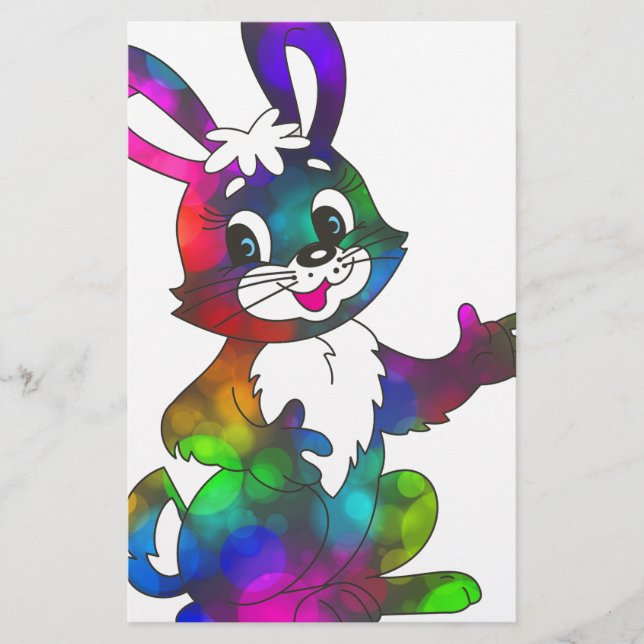 Papeterie lapin de pâques psychédélique (Devant)
