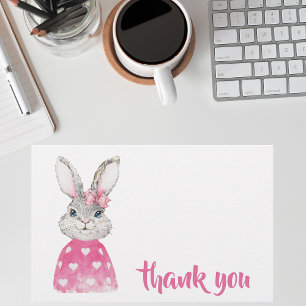 Papeterie Lapin Gris Aquarelle / Remerciement Mignon Prépa