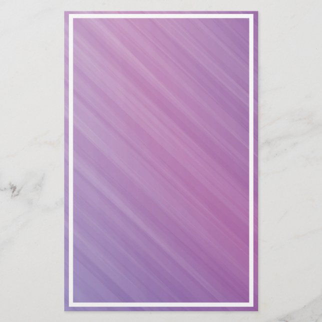 Papeterie Lavande Violet Pastel Bordure Blanche (Devant)