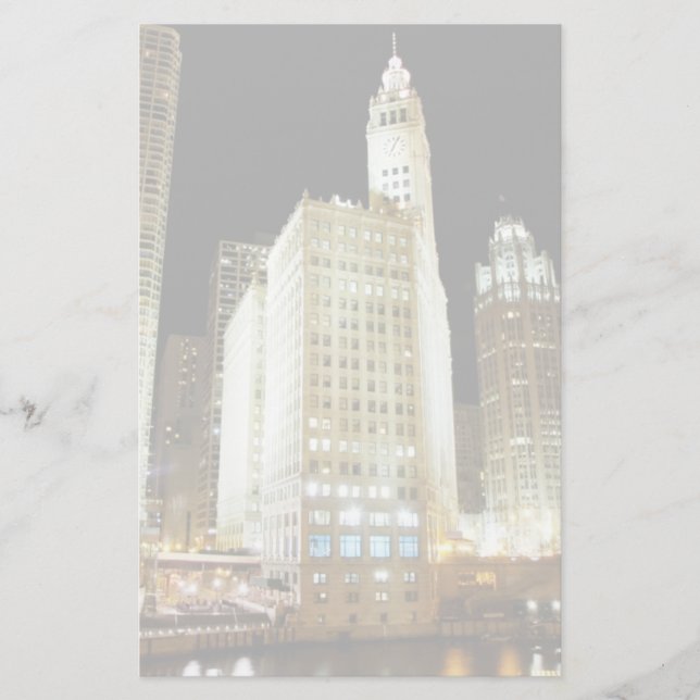 Papeterie Le célèbre monument de Chicago la nuit (Devant)