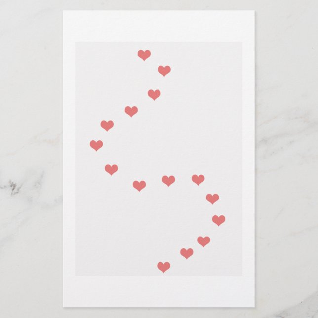 Papeterie Le coeur d'amour traîne le papier à lettres (Devant)