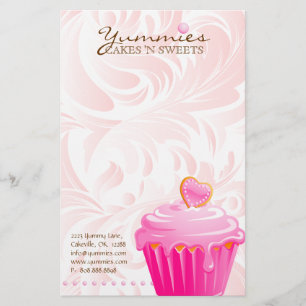 Papeterie Le coeur de rose de chef de pâtisserie de