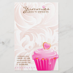 Papeterie Le coeur de rose de chef de pâtisserie de