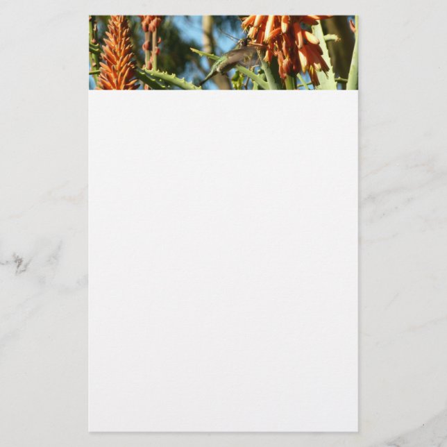 Papeterie Le colibri de Chine noire en vol (Devant)