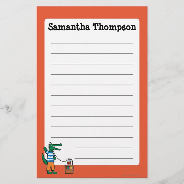 Papeterie Le crocodile frais écoute la musique (Devant)